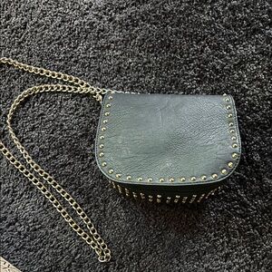 Forever 21 gold studded purse with chain strap.